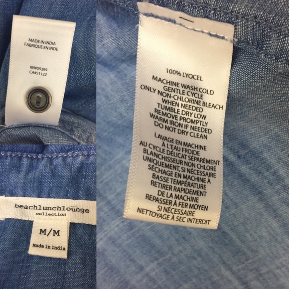 Beach lunch lounge Chambray Dress Size M - Picture 7 of 8